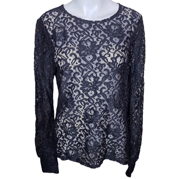 Stella & Dot Julianna black Lace Top Size L - Picture 2 of 8